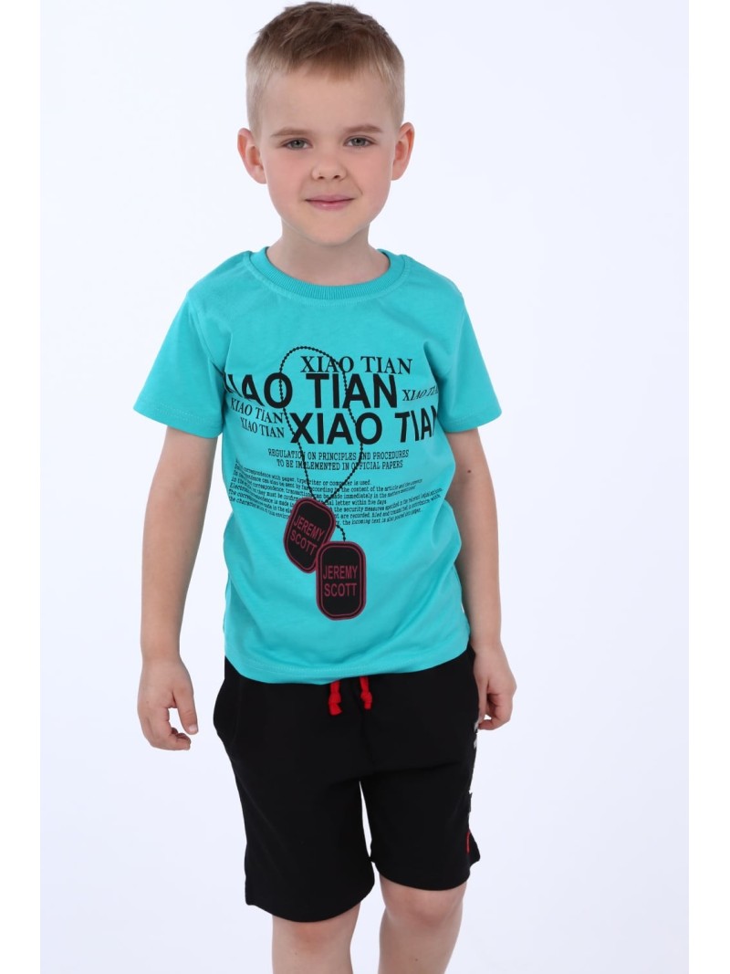 Boy\'s T-shirt with print, mint NDZ4489 - Online store - Boutique